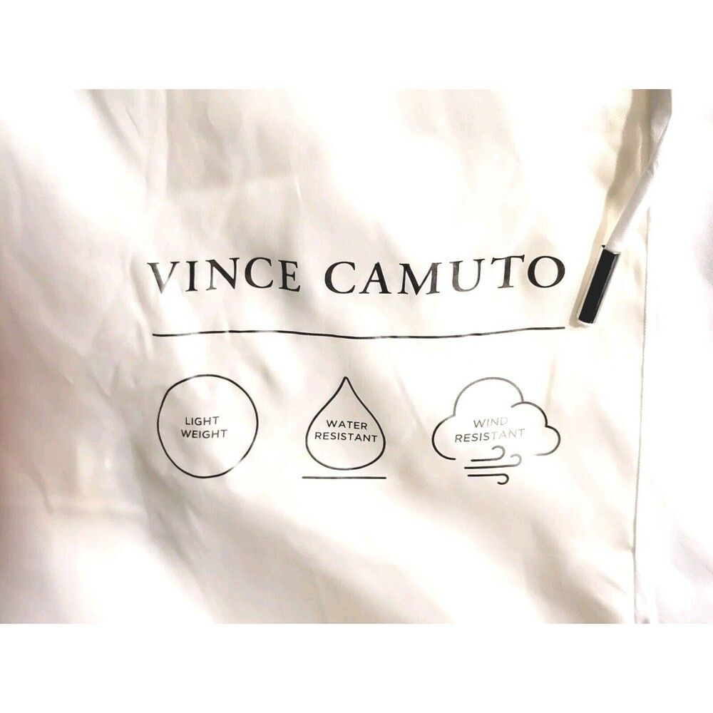NWT Vince Camuto Womens Chic Hooded Rain Jacket Water Wind Resistant White, M - Picture 7 of 9